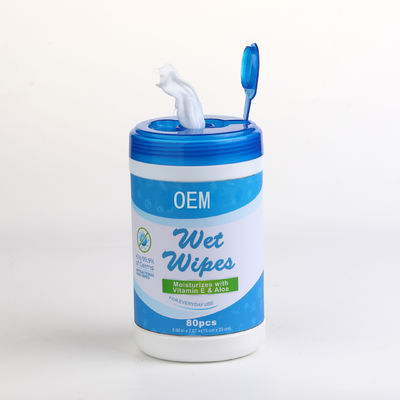 OEMは99.9%の細菌を乾燥するビタミンEおよびアロエが付いている抗菌性手のワイプのためのワイプを殺す